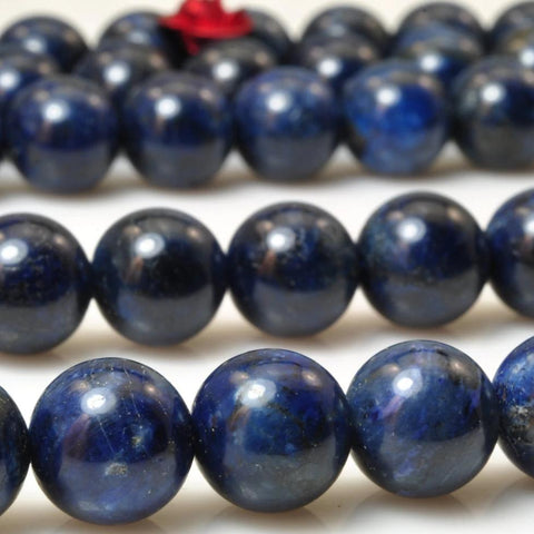 47 pcs of Blue stone smooth round beads in 8mm