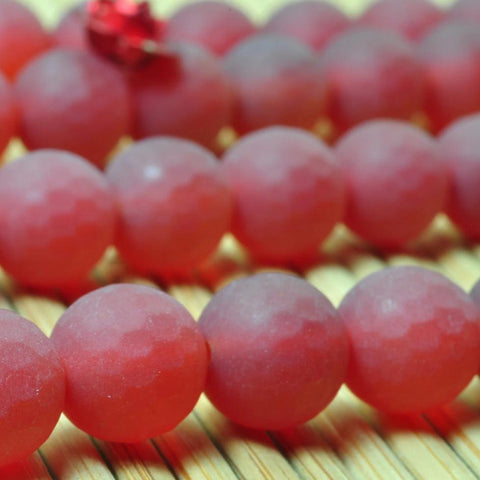 47 pcs of Natural Carnelian matte and faceted round beads in 8mm (128 faces)