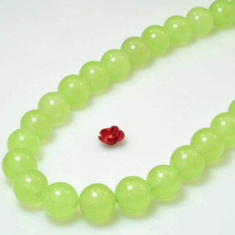 Green Jade smooth round loose beads wholesale gemstone jewelry making bracelet necklace diy