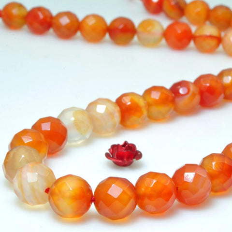 YesBeads Natural Rainbow Agate faceted round beads wholesale gemstone jewelry 8mm