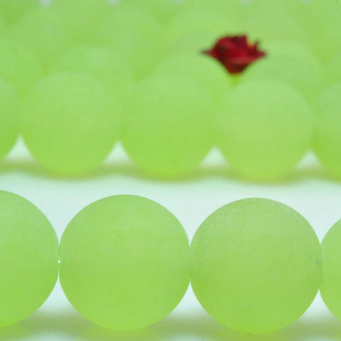 YesBeads Green Jade matte round beads wholesale gemstone jewelry making 15"