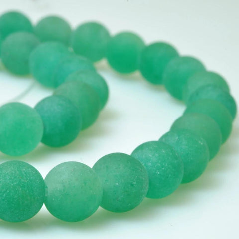 62 pcs of Green Aventurine matte round beads in 6mm