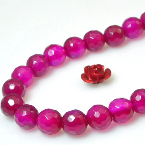 YesBeads Purple Jade faceted loose round beads gemstone wholesale jewelry making 15''
