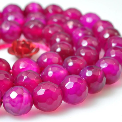 YesBeads Purple Jade faceted loose round beads gemstone wholesale jewelry making 15''
