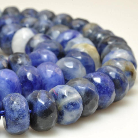70 pcs of Blue Sodalite Stone faceted rondelle in 5x8mm