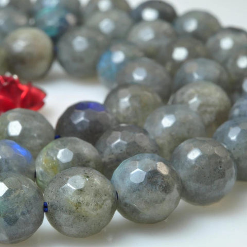 Natural Labradorite faceted round beads wholesale loose gemstone for jewelry making bracelet necklace DIY