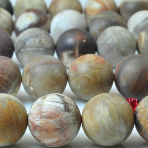 32 pcs of Natural Wood stone matte round beads in 12mm