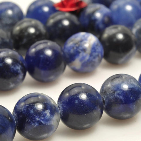 47 pcs of A Grade-- Natural Blue stone smooth round beads in 8mm