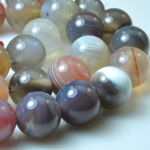 37 pcs of Natural Botswana Agate smooth round beads in 10mm