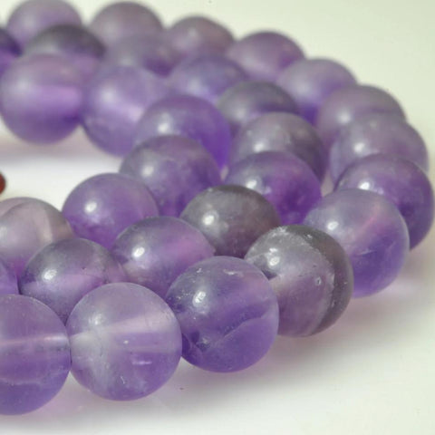 62 pcs of Natural Amethyst matte round beads in 6mm