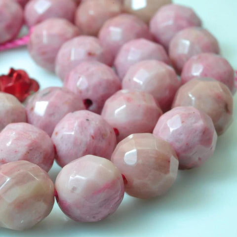 62 pcs of Chinese Rhodonite faceted round beads in 6mm(64 Face)