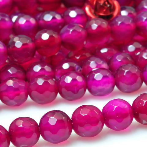 YesBeads Purple Jade faceted loose round beads gemstone wholesale jewelry making 15''