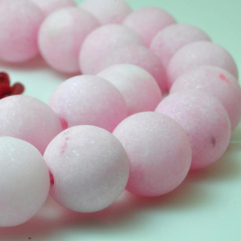 38 pcs of Dyed Pink jasper matte round beads in 9mm