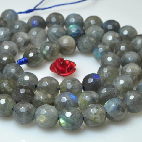Natural Labradorite faceted round beads wholesale loose gemstone for jewelry making bracelet necklace DIY