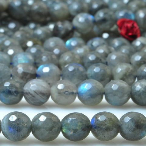 Natural Labradorite faceted round beads wholesale loose gemstone for jewelry making bracelet necklace DIY