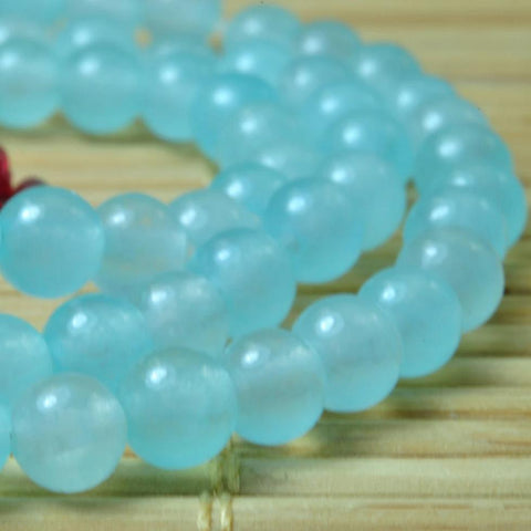 92 pcs of Natural Dyed Blue Jade smooth round beads in 4mm