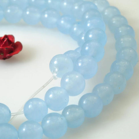 92 pcs of Natural Blue Jade smooth round beads in 4mm