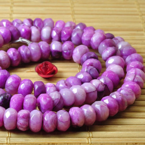 92 pcs of Crazy Lace Agate faceted rondelle beads in 4x6mm