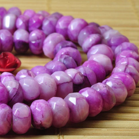 92 pcs of Crazy Lace Agate faceted rondelle beads in 4x6mm