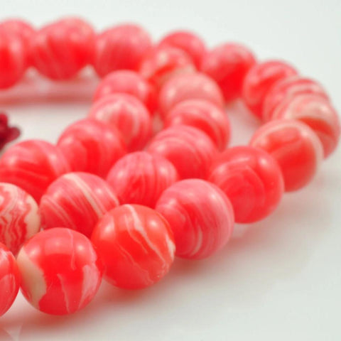 YesBeads Rhodonite Synthetic smooth round beads wholesale jewelry making 15"