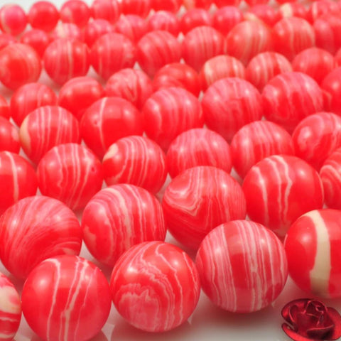 YesBeads Rhodonite Synthetic smooth round beads wholesale jewelry making 15"