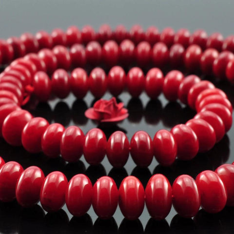 Red Coral smooth rondelle beads wholesale gemstone jewelry making bracelet necklace diy