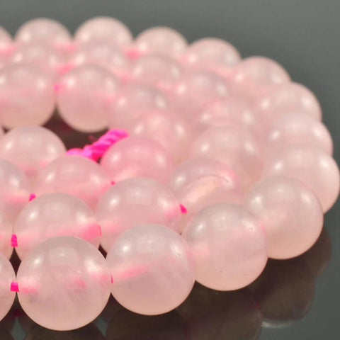 YesBeads Rose Quartz smooth round loose beads wholesale gemstone jewelry making 15"