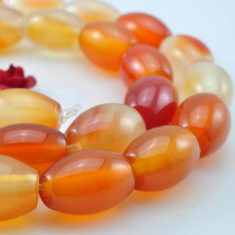33 pcs of Rainbow Agate smooth drum beads in 8x12mm