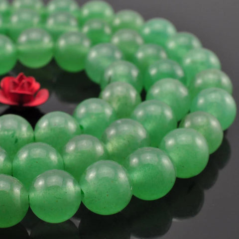 64 pcs of Green Aventurine smooth round beads in 6mm