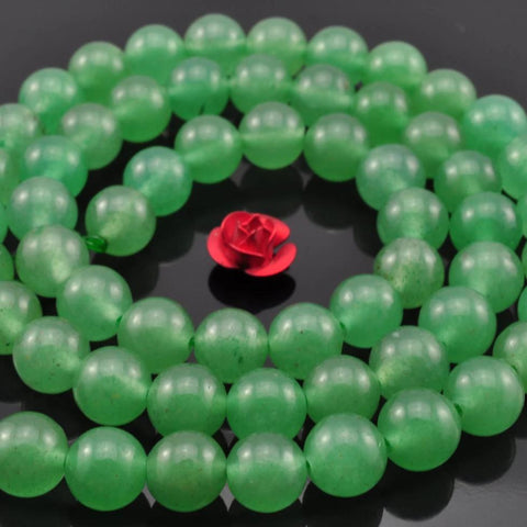 64 pcs of Green Aventurine smooth round beads in 6mm