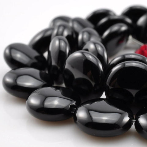 33 pcs of Black Onyx smooth coin beads in 12mm