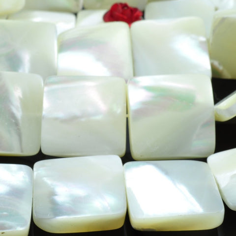 26 pcs of MOP smooth square beads in 15mm