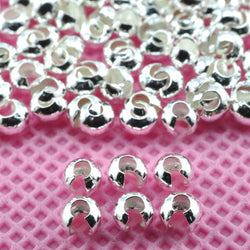 40 pcs of Sterling silver Crimp Bead Covers in 4mm