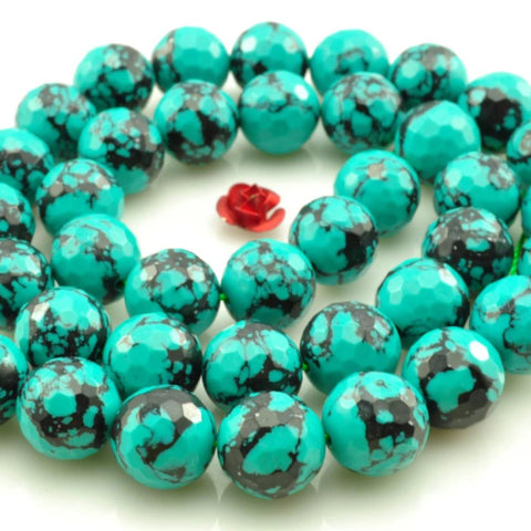 39 pcs of Chinese Turquoise faceted round beads in 10mm