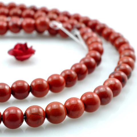 93 pcs of Red Jasper smooth round beads in 4mm