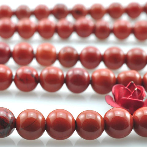 93 pcs of Red Jasper smooth round beads in 4mm