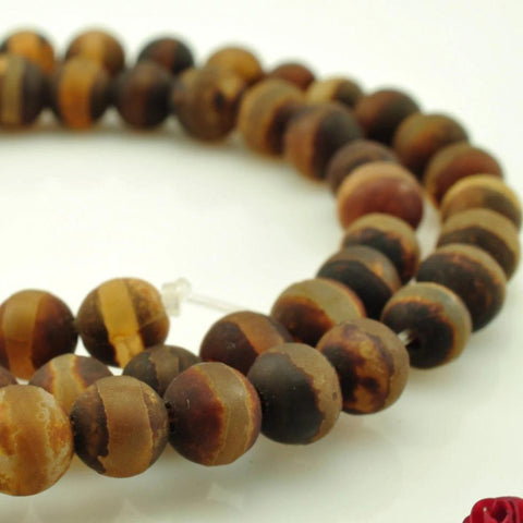 89 pcs of Matte Agate turtleback round beads in 4mm
