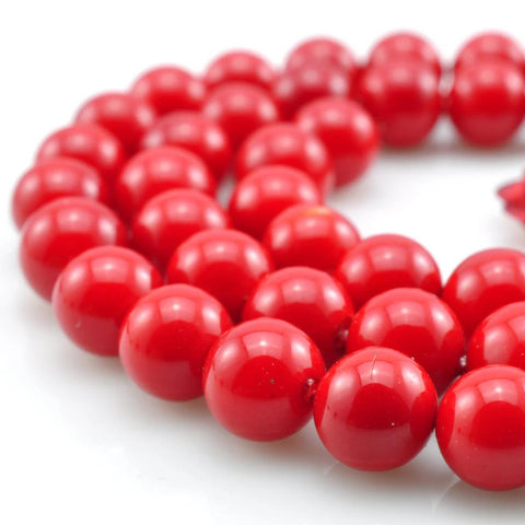64 pcs of Solid color Shell Pearl smoothround beads in 6mm