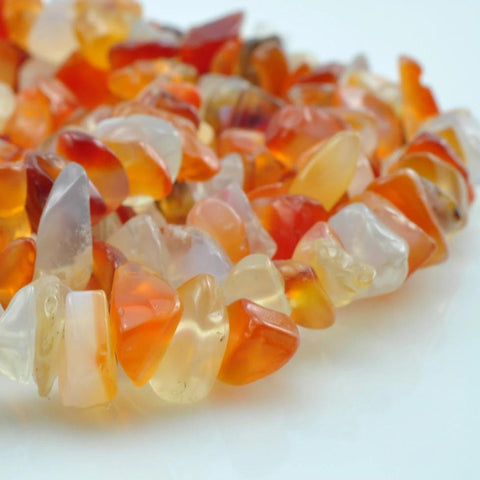 35 inches of Natural Red Agate smooth chips beads in 5-10mm