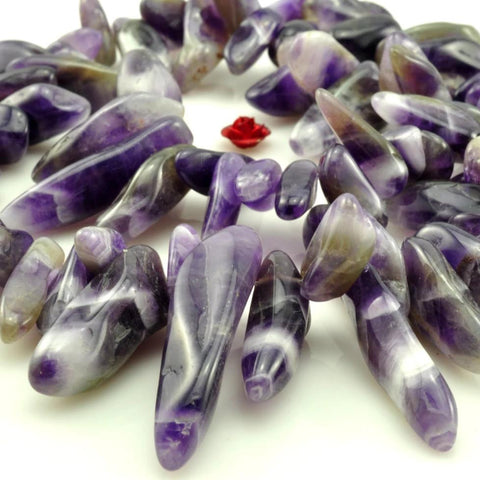 YesBeads 15.5 inches of Amethyst smooth stick beads in 6x14mm-8x33mm