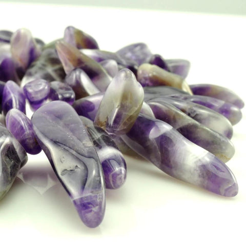 YesBeads 15.5 inches of Amethyst smooth stick beads in 6x14mm-8x33mm