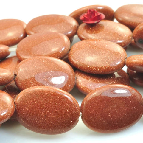 21 pcs of Gold and Stone smooth oval beads in 13X18mm