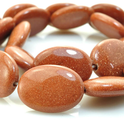 21 pcs of Gold and Stone smooth oval beads in 13X18mm