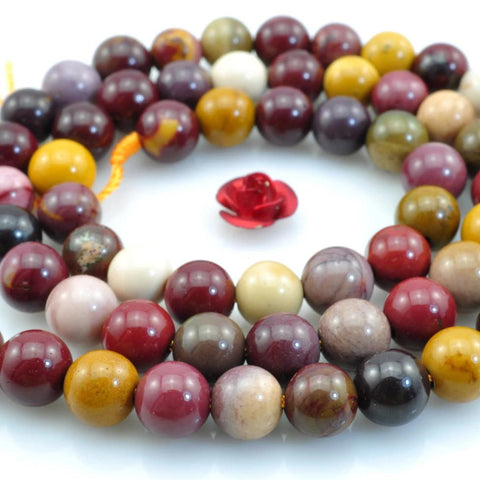 63 pcs of Mookaite smooth round beads in 6mm