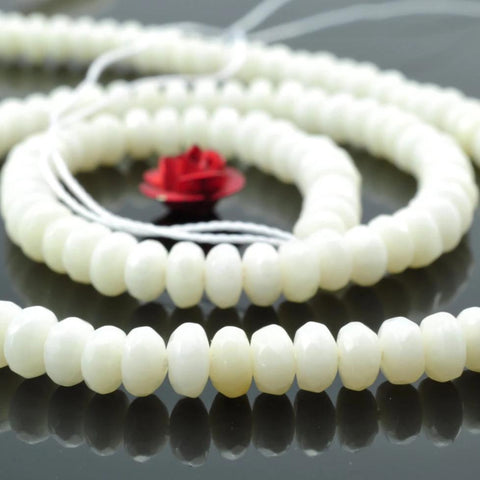 YesBeads 162 pcs of Coral faceted rondelle beads in 2x4mm