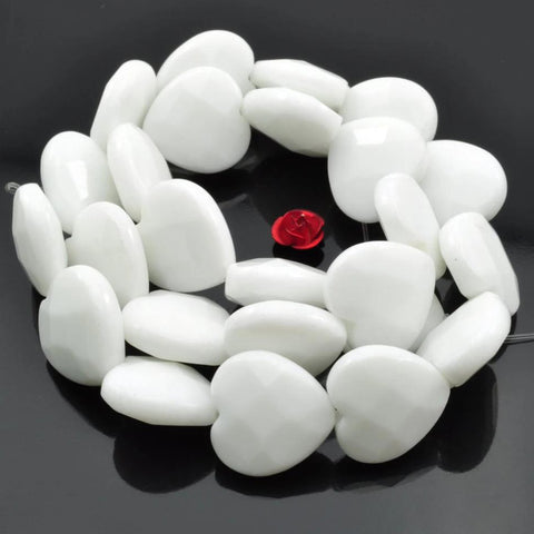 24 pcs of Ceramic faceted heart beads in 16x16mm