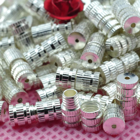 50 pcs of Silver Plated Spiral Jewelry Connector in 4mm wideX 8mm diameterr
