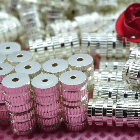 50 pcs of Silver Plated Spiral Jewelry Connector in 4mm wideX 8mm diameterr