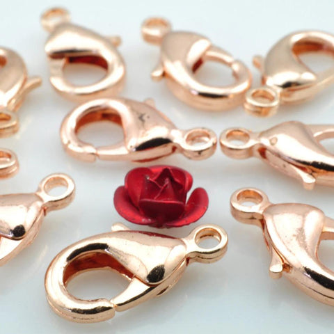 50 pcs of Rose gold lobster clasp in 8mm wideX 15mm length