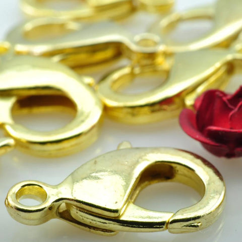 50 pcs of Gold plated brass lobster clasp in 8mm wideX 15mm length